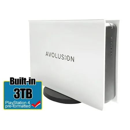 Avolusion Pro-5X Series 3tb USB 3.0 External Gaming Hard Drive for PS4 Original, Slim & Pro (White)