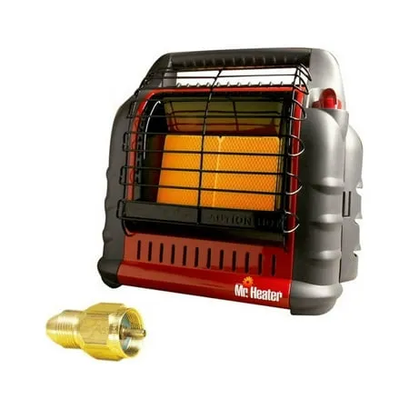 Mr. Heater Portable Big Buddy Propane Heater with Propane Tank Refill Adapter Bundle (2 Items)