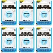 Listerine Ultraclean Dental Floss, Oral Care, Mint-Flavored, 30 Yards (Pack of 6)