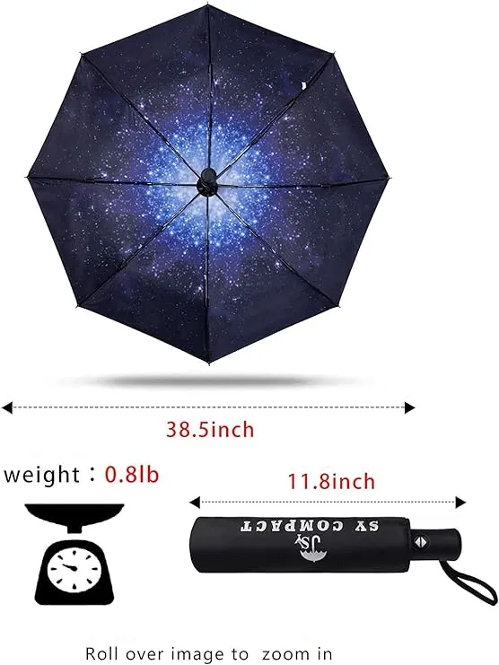 Sy Compact Windproof Umbrella Automatic Umbrellas Collapsible Compact Umbrella-Starry Sky