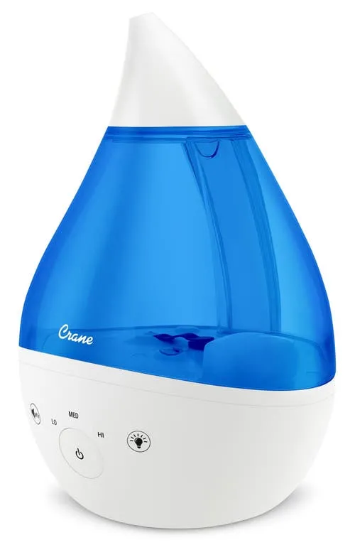 Crane Top Fill Drop Cool Mist Humidifier with Sound Machine - Clear/White, 1 Gal