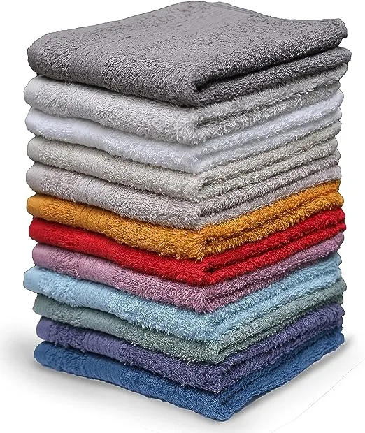 Washcloths, 12 Pack, 100% Extra Soft Ring Spun Cotton Wash Cloth, Size 13" X 13", Soft and Absorbent, Machine Washable, Vibrant Assorted Colors