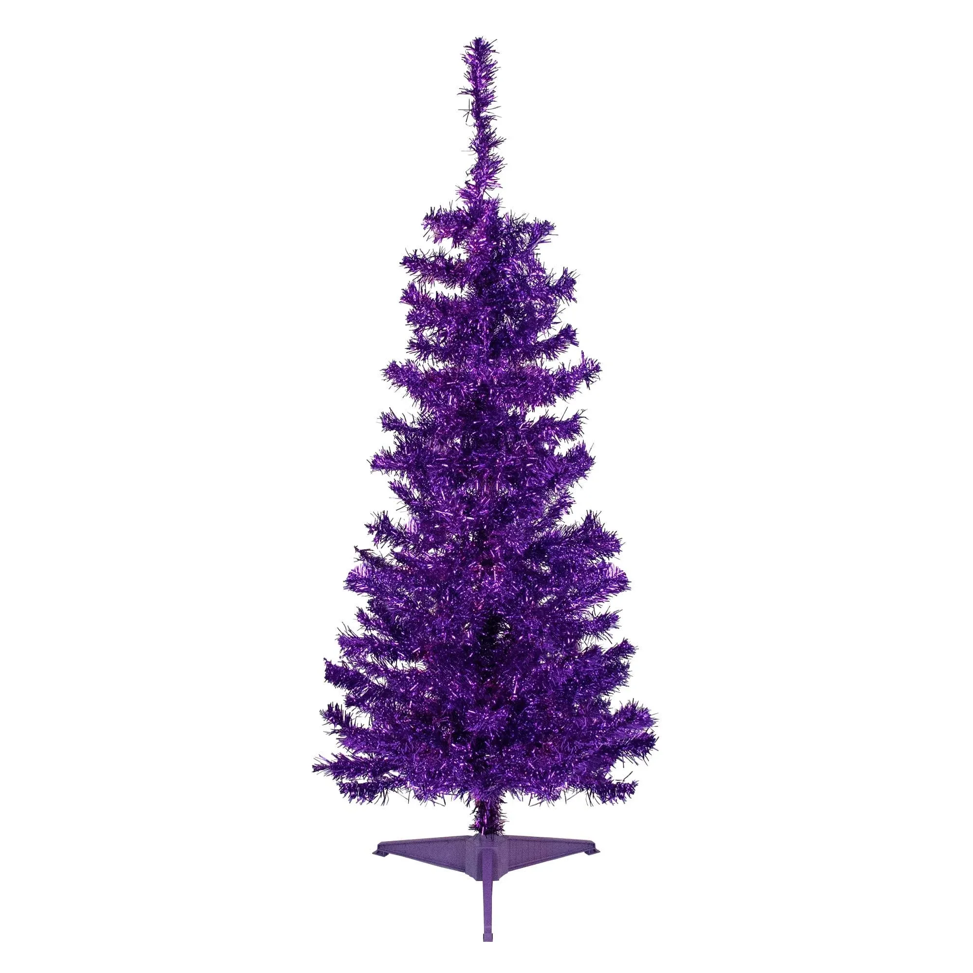 4' Purple Artificial Tinsel Christmas Tree Unlit