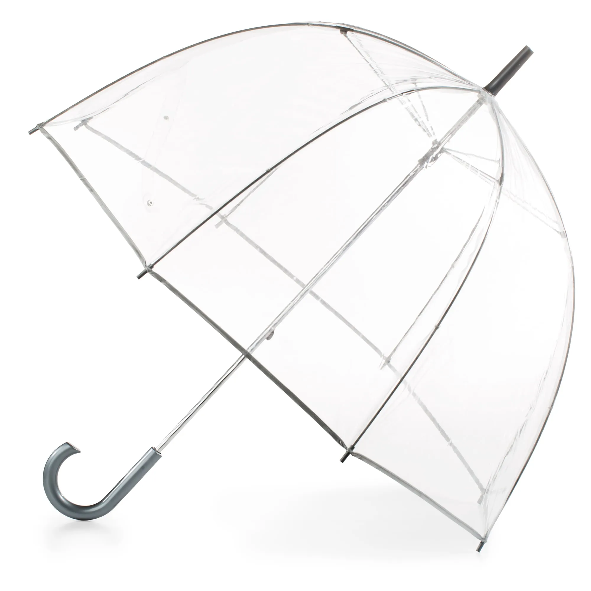 Totes Signature Clear Bubble, Rain & Windproof Umbrella - Perfect for Weddings, Travel and Outdoor Events - Curved Handle with Deluxe Finish, in Transparent or Colorful Design Options