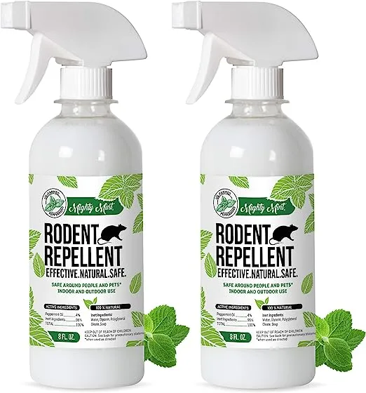 Mighty Mint 8oz Peppermint Oil Rodent Repellent Spray - 2 Pack