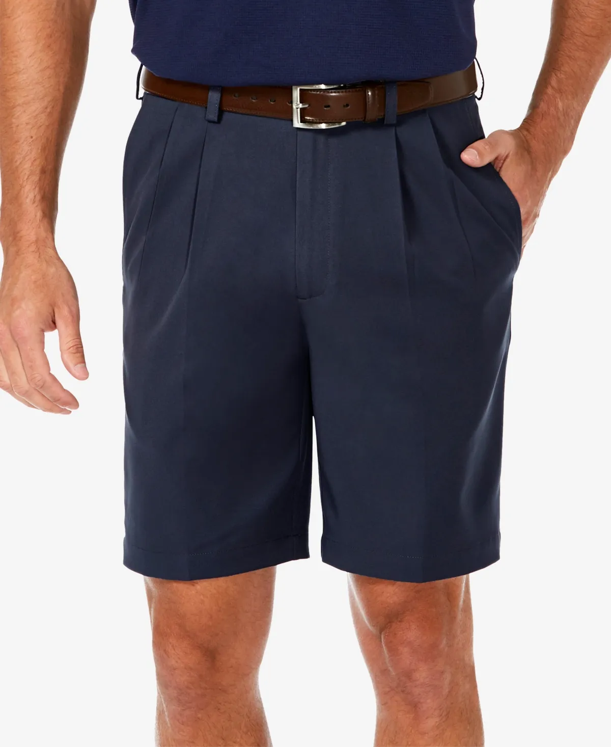 Haggar Mens Cool 18 Pro Pleated Shorts