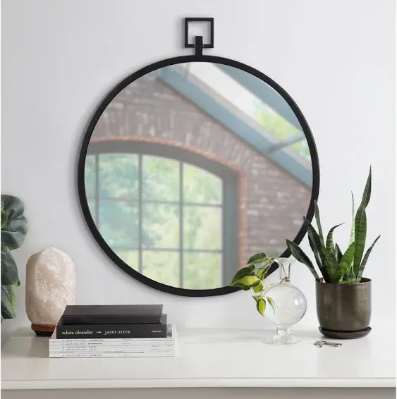 Kate and Laurel Tabb Round Framed Mirror - 24x28 - Silver