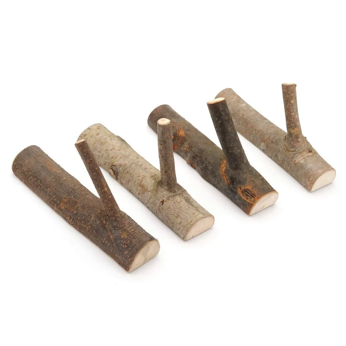 Pack Of 4 Vintage Real Wood Tree Branch Wall Hookrustic Decorative Wood Adhesive