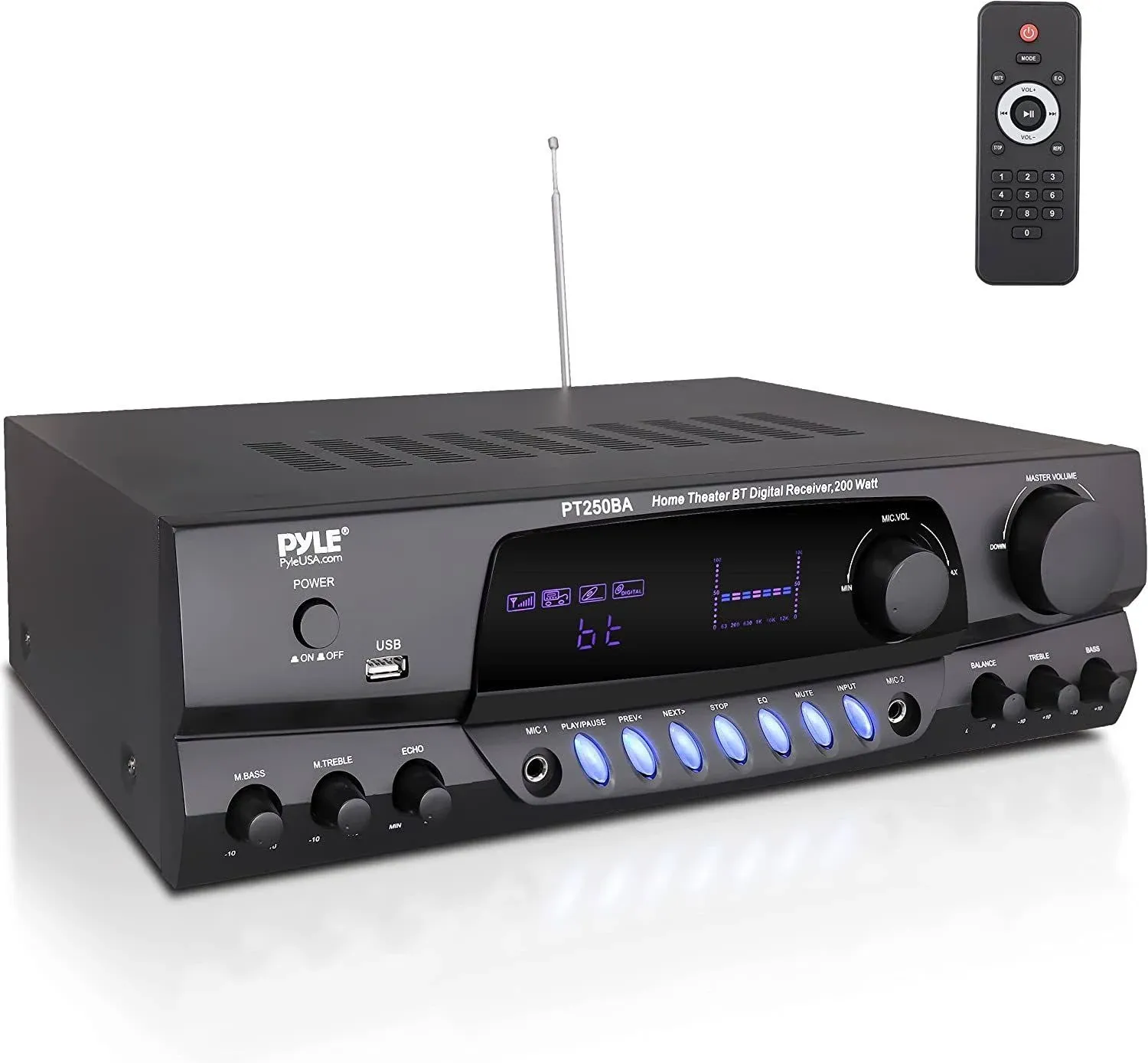 Pyle Home Theater Wireless BT Streaming Receiver Amplifier