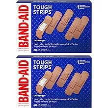 Band-Aid Brand Tough Strips Adhesive Bandage, All One Size, 60 Count of 2