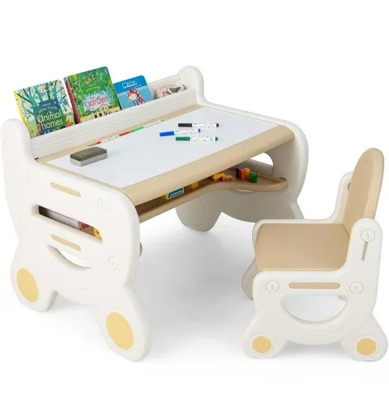 Costway Kids Drawing Table and Chair Set