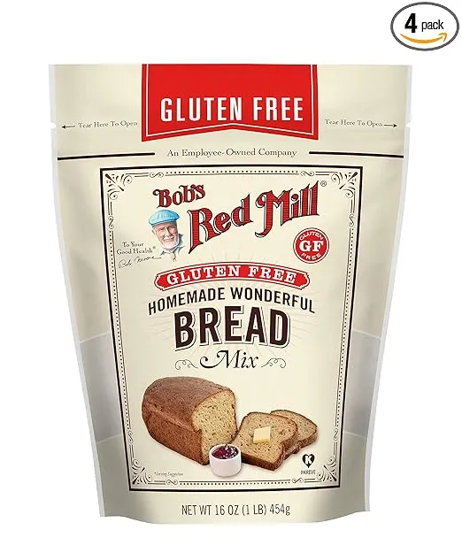 Bob's Red Mill Gluten Free Homemade Wonderful Bread Mix, 16 Ounce (Pack of 4)