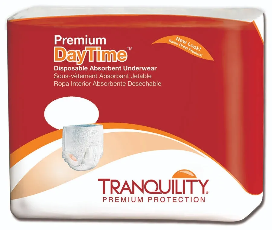 Tranquility Premium Daytime Disposable Absorbent Underwear - Super Absorbency, Breathable All-Day Comfort - 25 oz Capacity, M, 18 Count