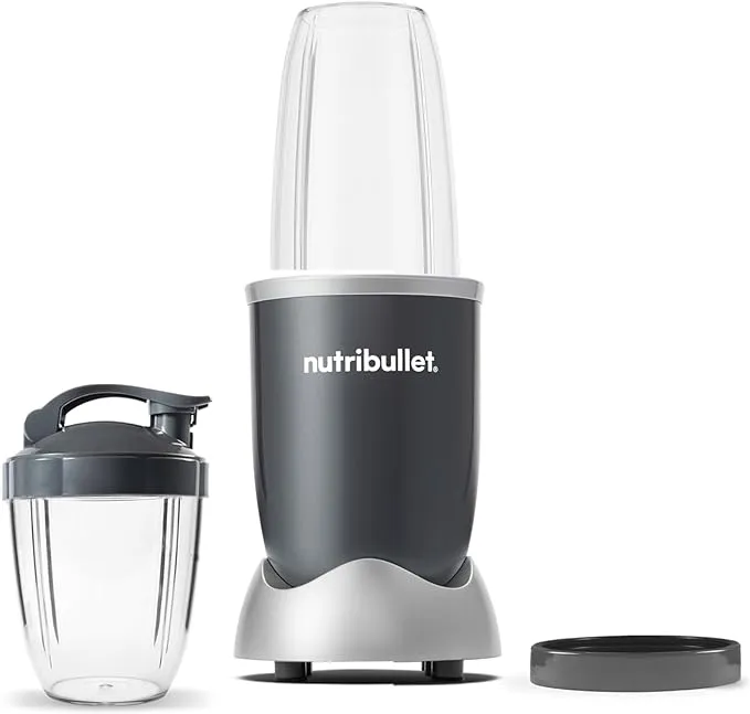 Nutribullet Personal Blender for Shakes Smoothies Food Prep and Frozen Blending 24 Ounces 600 Watt Gray (NBR-0601)