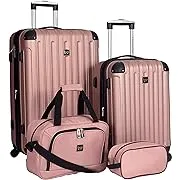 Travelers Club Expandable Midtown Hardside 4-Piece Luggage Travel Set, Rose Gold