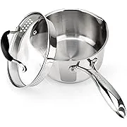 AVACRAFT Stainless Steel Saucepan with Glass Strainer Lid