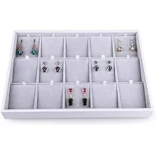 Oirlv Velvet Jewelry Organizer Trays Stackable Showcase Jewelry Display Storage ...