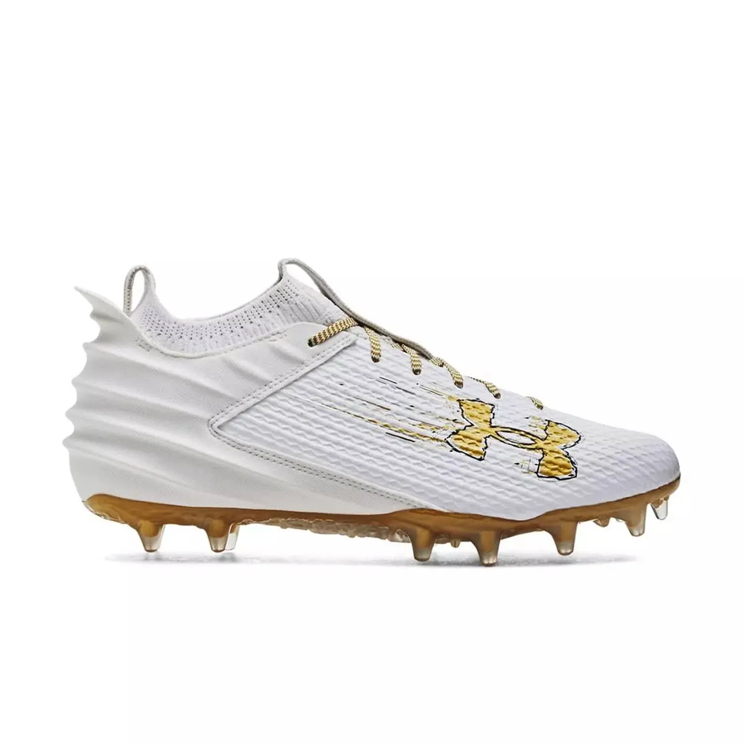 UA Blur Smoke 2.0 MC Football Cleats - White/Gold