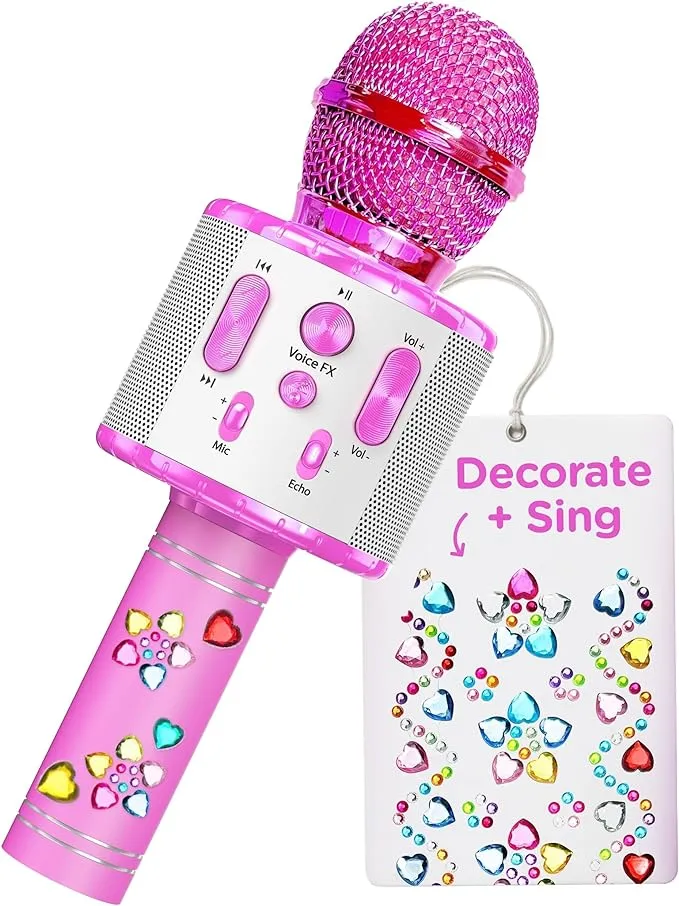 Move2Play, Kids Karaoke Microphone | Personalize with Jewel Stickers | Birthday 