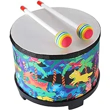 Floor Tom Drum for Kids 8 inch Percussion Instrument Music Drum with 2 Mallets for Baby Children Special Christmas Birthday Gift, Black