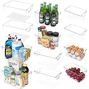 Plastic Kitchen Storage Organizer Bin with Open Front - 6 Pack - Clear