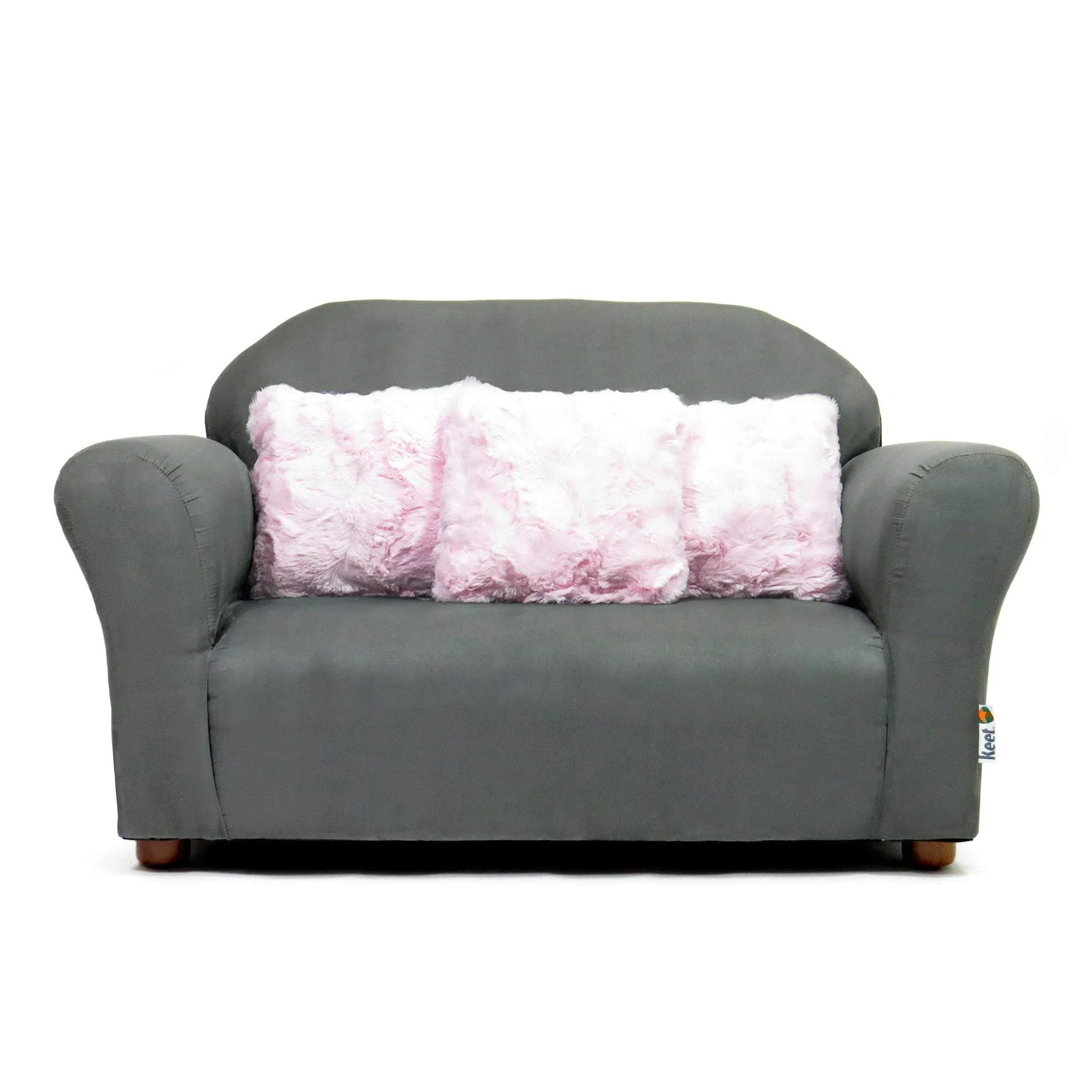 Keet Plush Kids Sofa with Accent Pillows