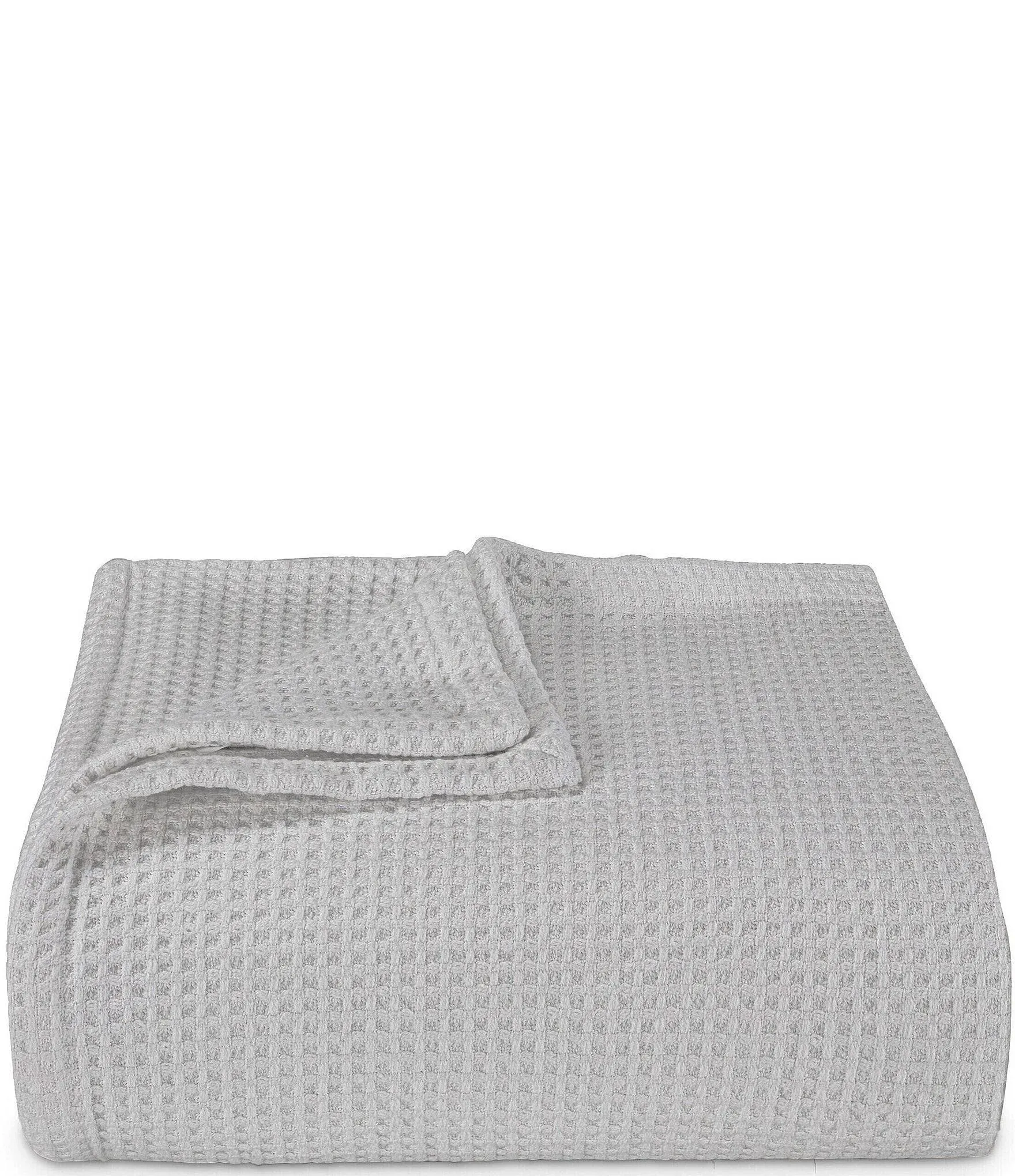 Vera Wang - Twin Blanket, Luxury Cotton Bedding, Soft Home Decor with Waffle Weave Knit (Waffleweave Grey, Twin)