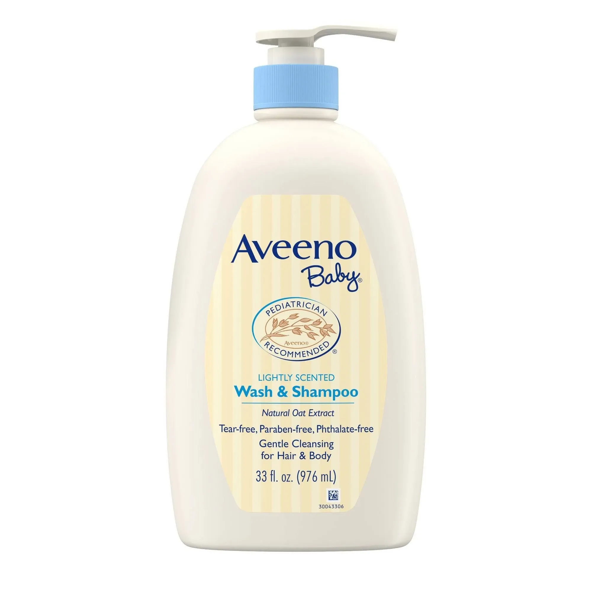 Aveeno Baby Gentle Wash & Shampoo with Natural Oat Extract for Sensitive Hair & Skin - Lightly Scented - 33 fl oz