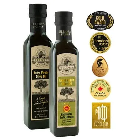 Ellora Farms Extra Virgin Olive Oil, 8.45 oz PDO & Miller's Reserve, Pack of 2