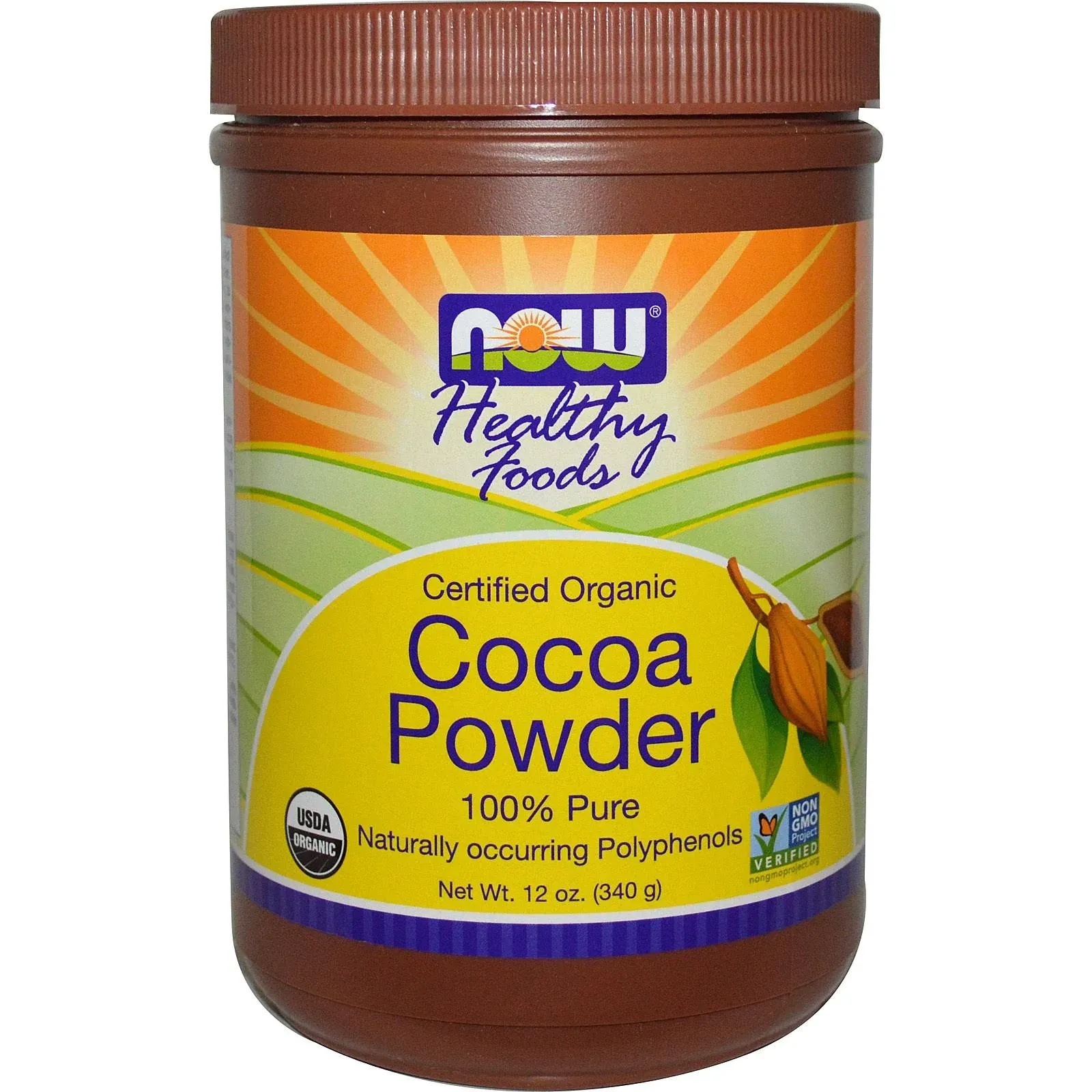 NOW Cocoa Powder, Organic (12 oz)