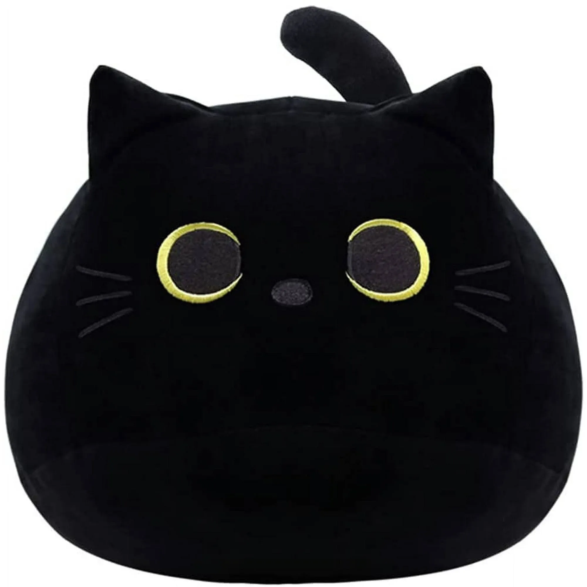 iBccly Black Cat Plush Toy 16'' Black Cat Pillow,Soft Plush Doll Cat Plushie Cat Pillow,Stuffed Animal Soft Plush Pillow Baby Plush Toys Cat Shape