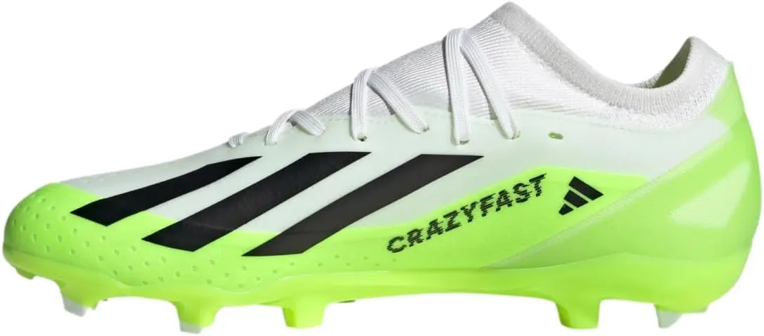 Adidas x Crazyfast.3 FG Firm Ground Soccer Cleats White/Black / 10