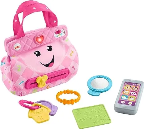 Fisher-Price Baby & Toddler Toy Laugh & Learn My Smart Purse with Lights & Smart Stages Canciones de Aprendizaje para Bebés de 6+ Meses