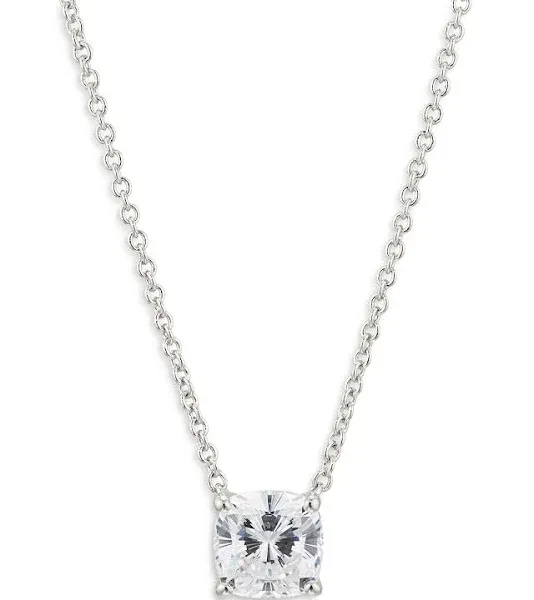 Nadri Modern Luv Large Cubic Zirconia Pendant Necklace Rhodium