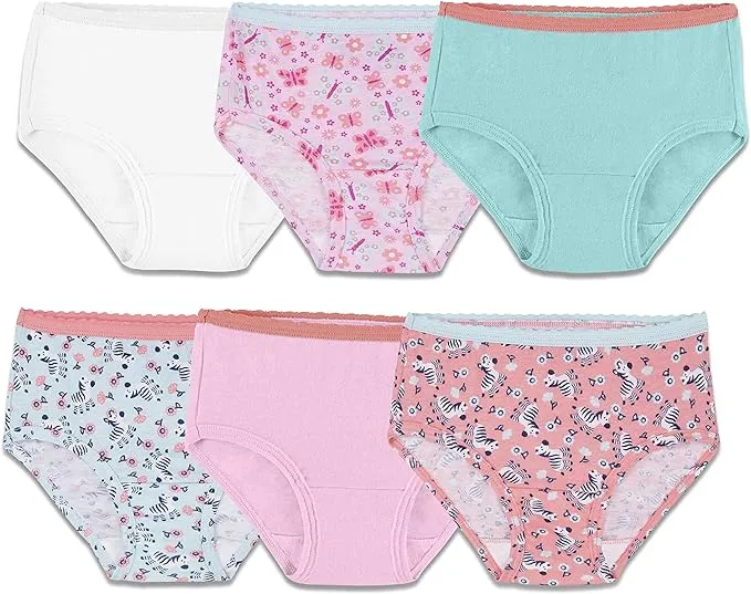 Fruit of The Loom Toddler Girls' Assorted Brief Panty, 6 Pack