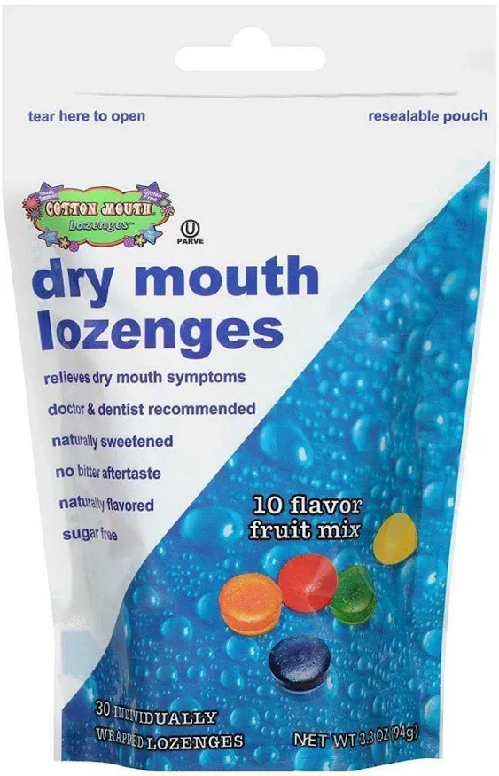 Cotton Mouth Dry Lozenges Mix Bag, Fruit, 30 Count