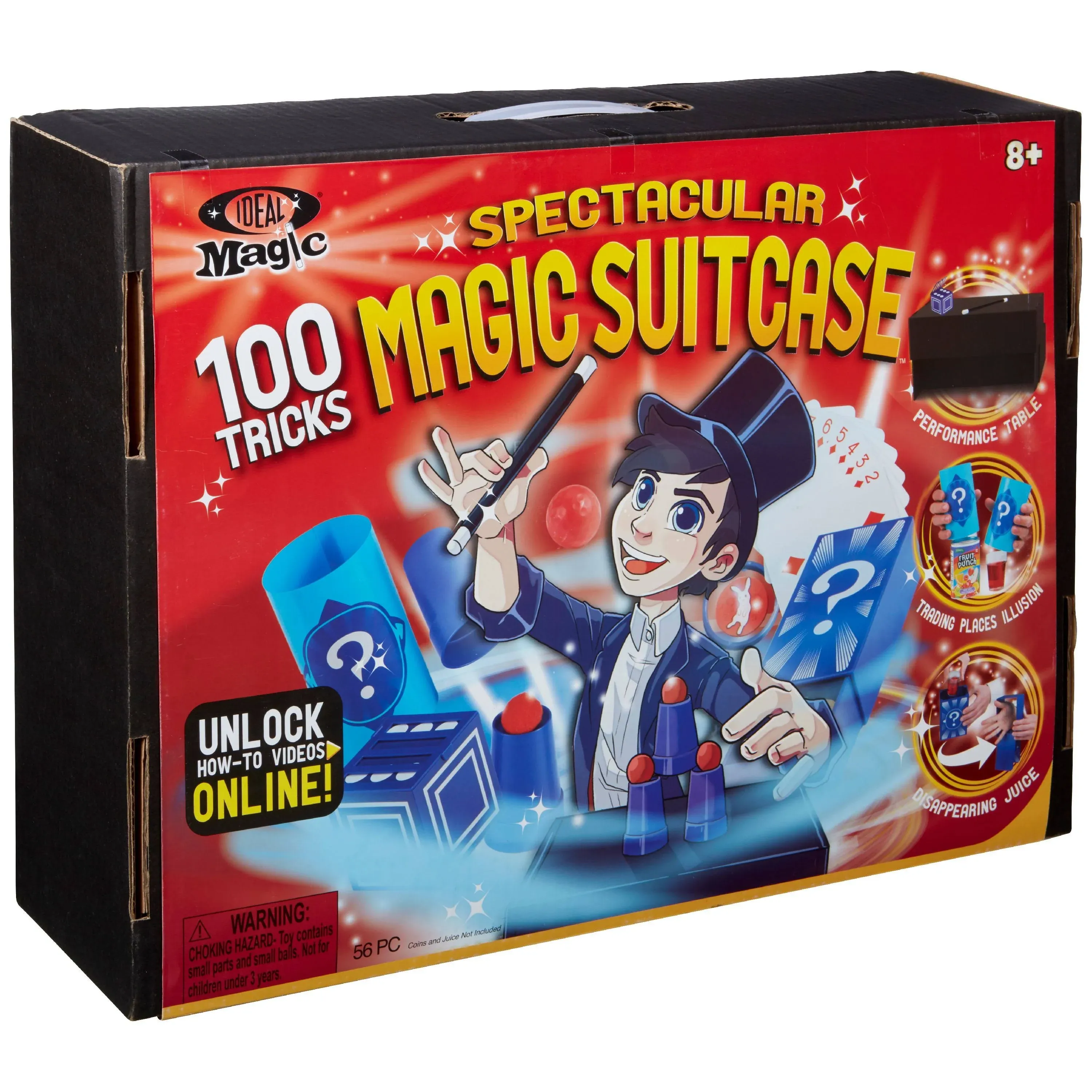 Ideal Magic Show Suitcase 100 Trick Spectacular Magician Kit Kids Child Toy Gift