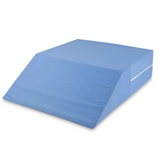 DMI Ortho Bed Wedge Elevated Leg Pillow, Supportive Foam Wedge Pillow for Elevating Legs, Improved Circulation, Reducing Back Pain, Post Surgery and Injury, Recovery, Blue, 6” x 20” x 24”