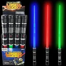 12 Pack LED Light Up Sabers Set - Motion Sensitive Retractable Swords with FX Sound Effects for Kids Party Supplies, Bulk Party Favors and Cosplay12 Pack LED Light Up Sabers Set - Motion Sensitive Retra…