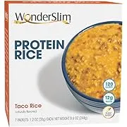 WonderSlim Plant Based Protein Rice Entree, Taco Rice, 12g Protein, 120 Calories, Gluten Free (7ct)