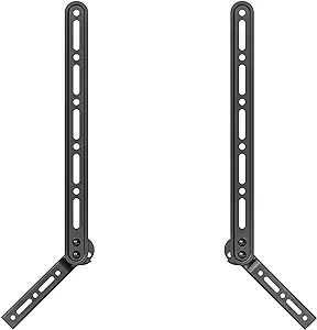 WALI Sound Bar Mount Bracket, for Mounting Above or Under TV, with Adjustable 3 Angled Extension Arm, Fits Most 23 to 65 Inch TVs, up to 33 lbs (SBR202)