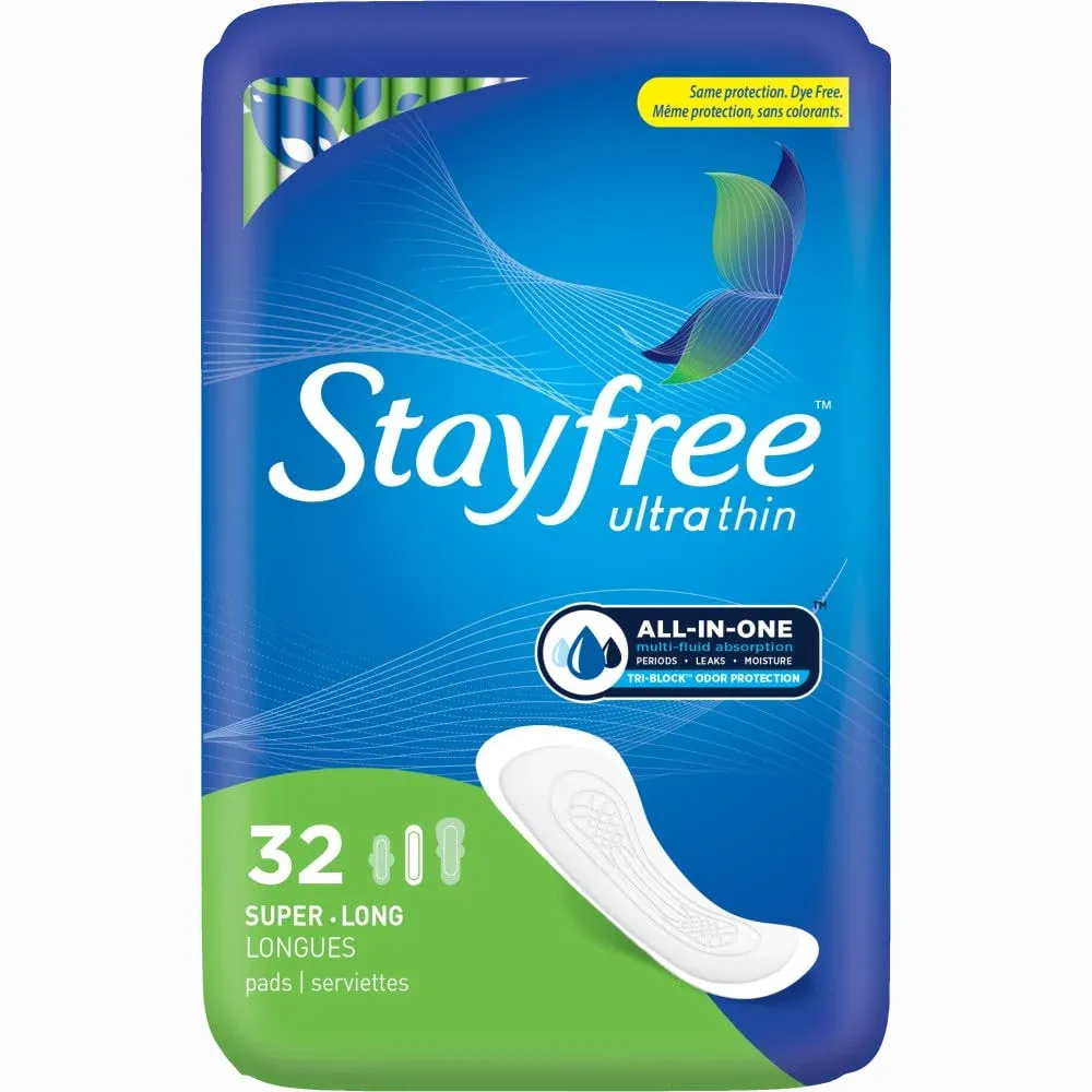 Stayfree Stayfree Pads, Ultra Thin, Super Long - 32 pads