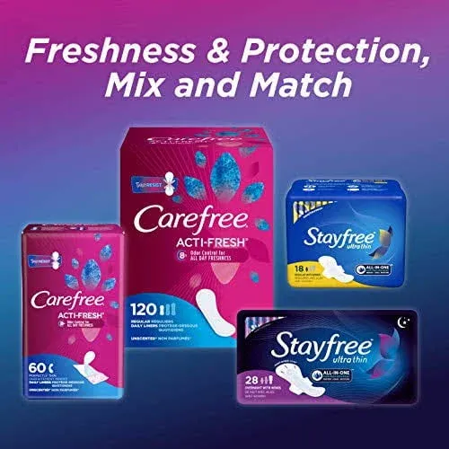 Stayfree Ultra Thin Long, Super Pads with Wings, Unscented, 32 Ct