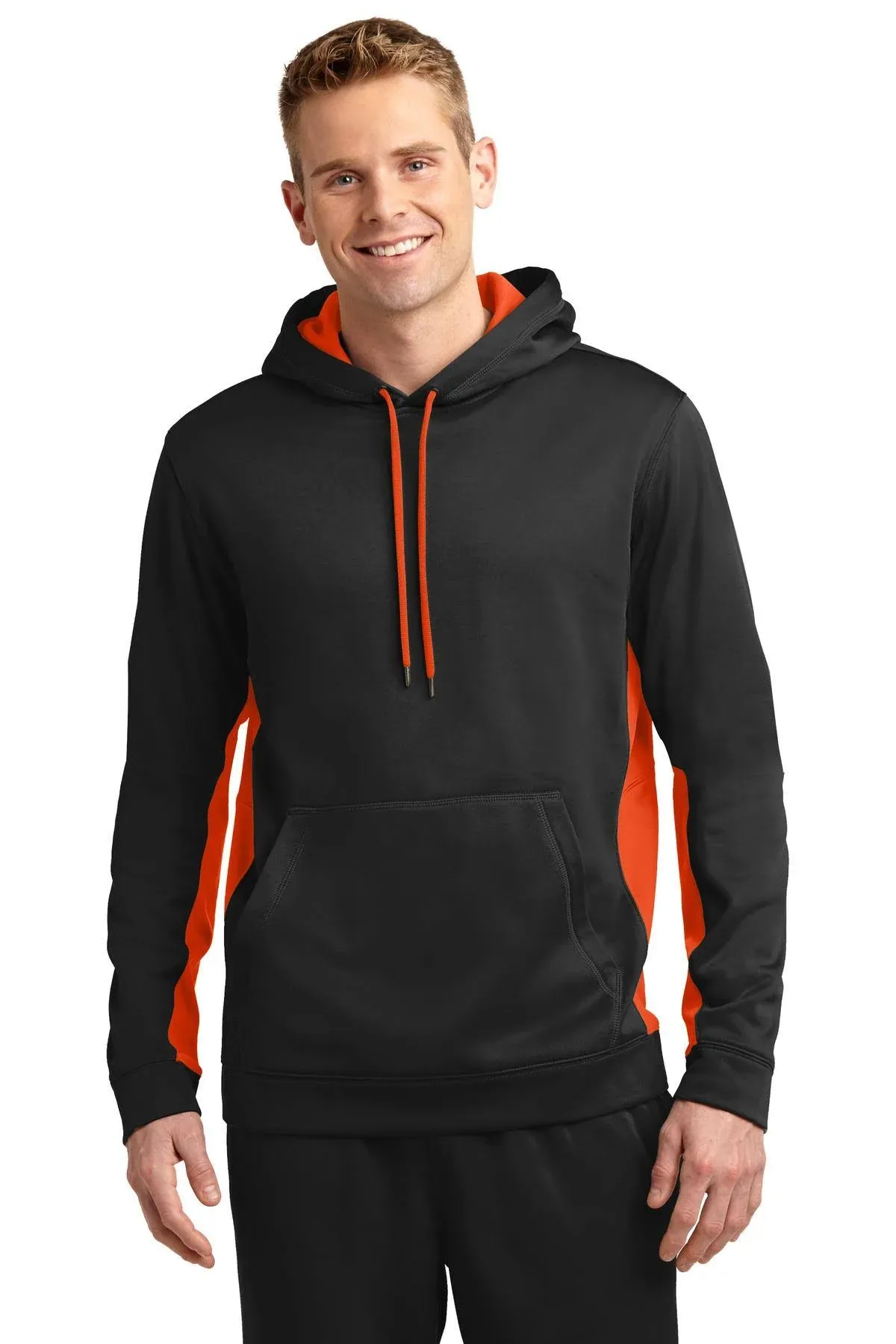 Sport-Tek Men's ST235 Sport-Wick Fleece Colorblock Hooded Pullover