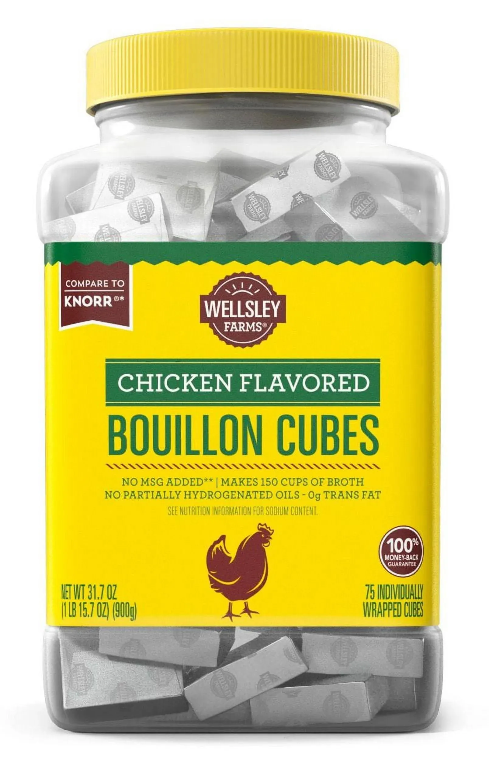 Wellsley Farms Chicken Flavored Bouillon Cubes (Formerly Berkley & Jensen) - 75 Count - 2 Pack