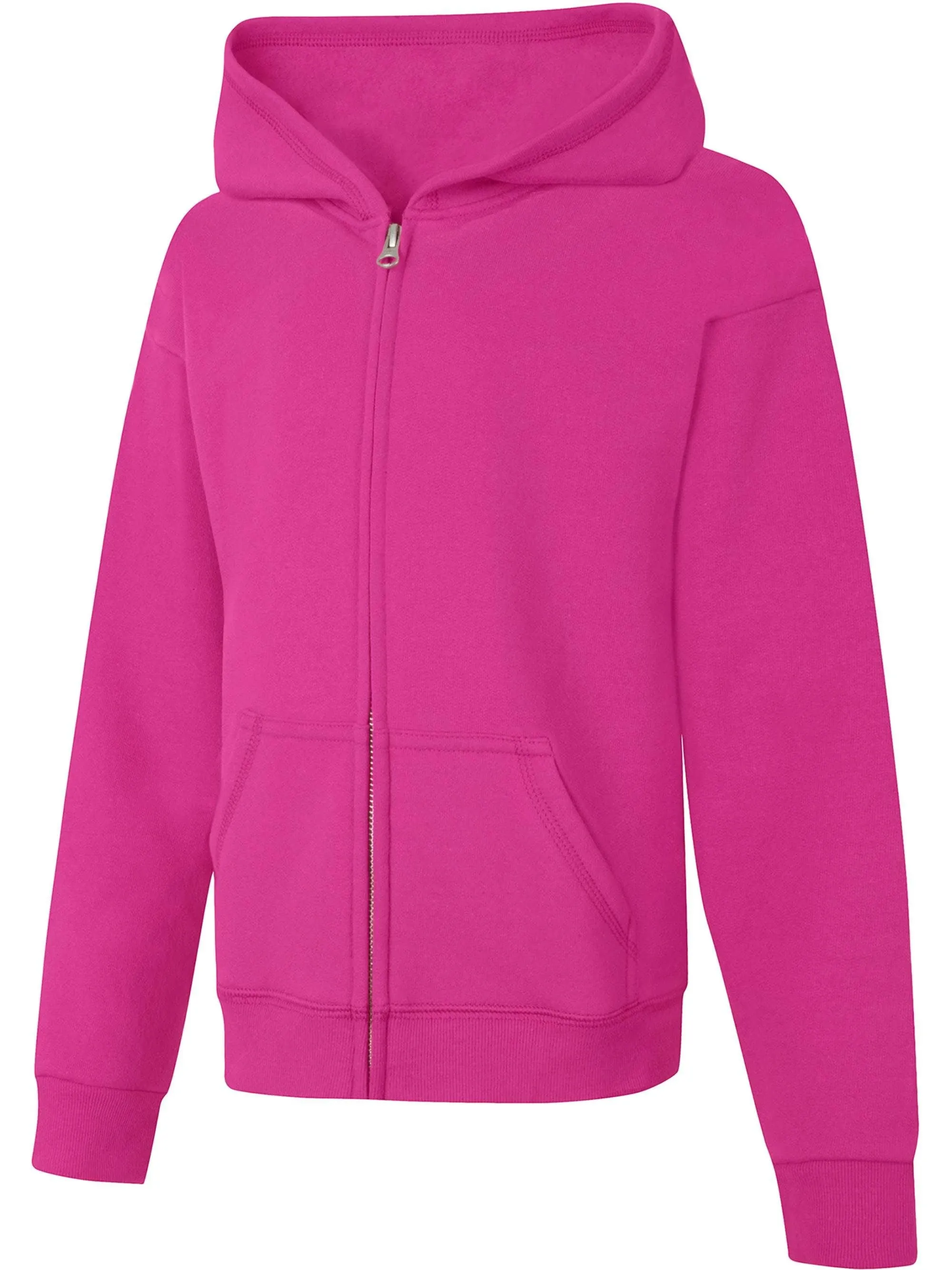 Hanes Girls Hoodie, EcoSmart Girls' Full-Zip Hoodie, Cotton Hoodies for Girls, Fleece Zip Jackets