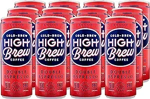 High Brew Coffee Double Espresso Can, 8 Fluid Ounce (12 Count)