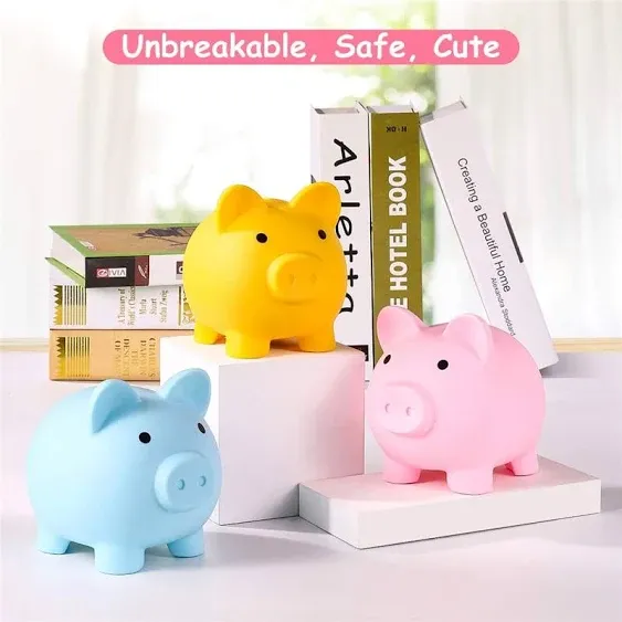 Piggy Bank, Unbreakable Plastic Money Bank, Coin Bank for Girls and Boys ...