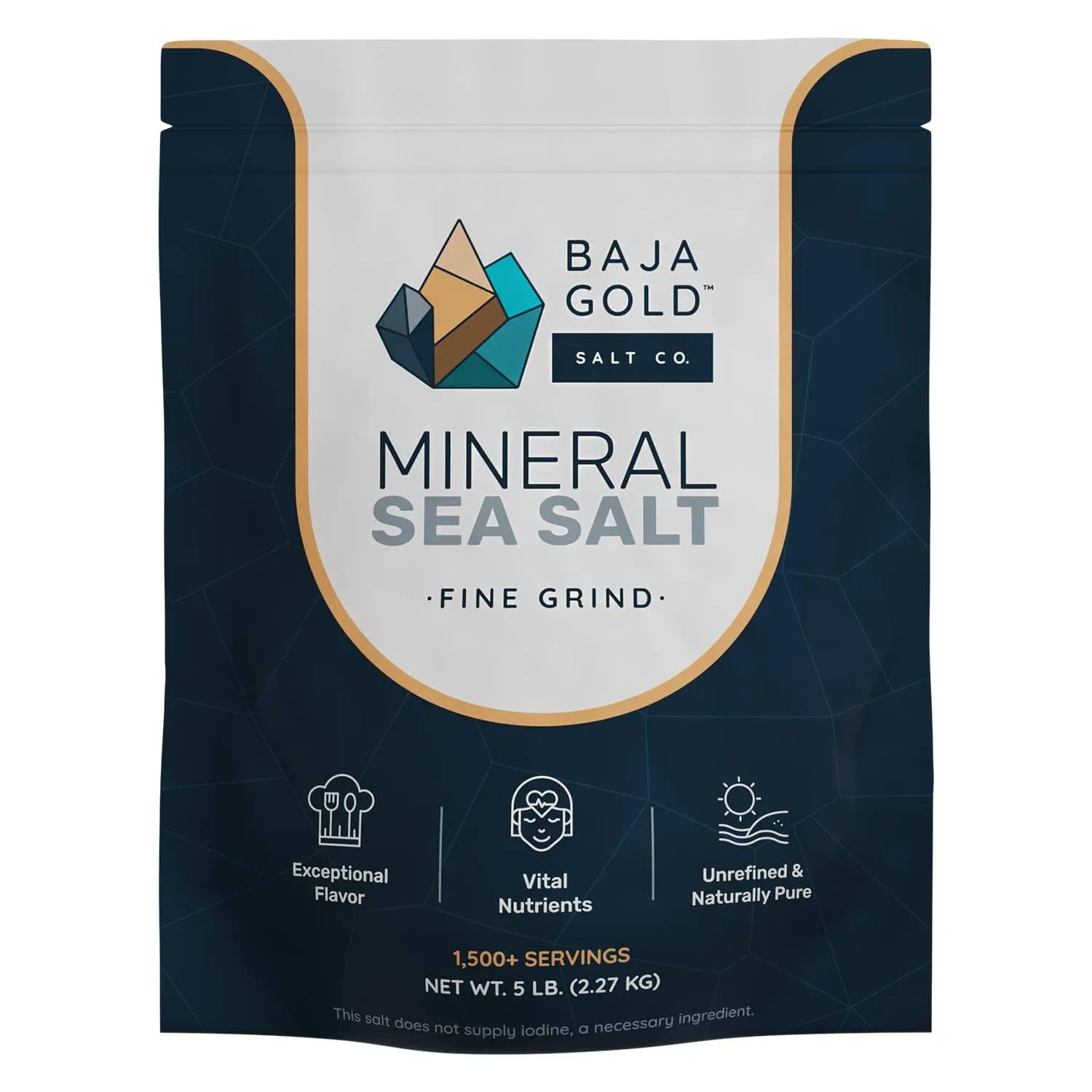 Baja Gold Mineral Sea Salt Fine Grind / 5 lb.