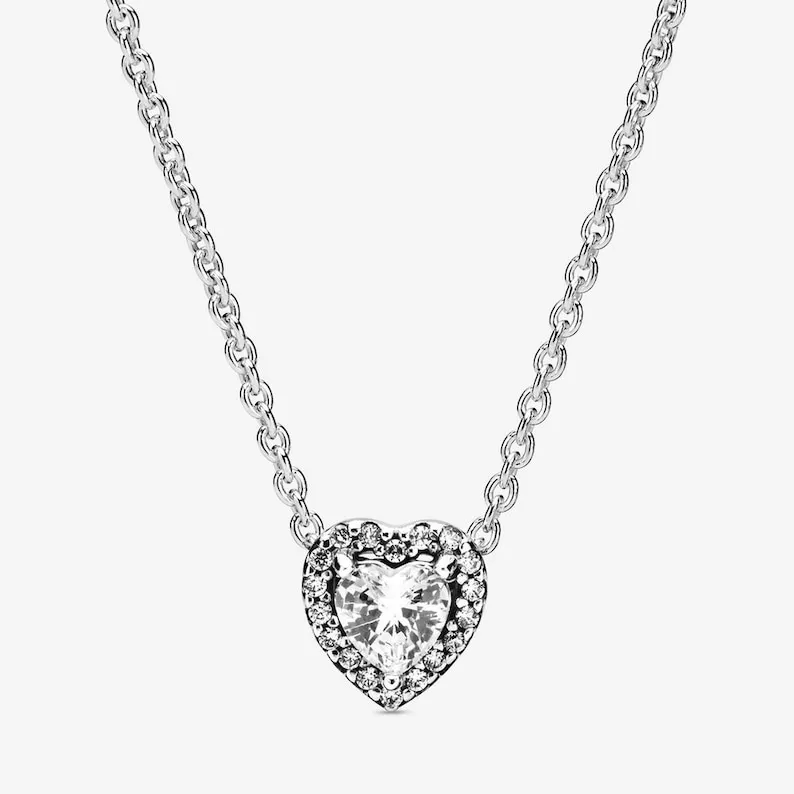 Catene 925 originali collane con ciondoli in argento sterling collana con ciondolo a cuore elevato gioielli da donna alla moda fai da te